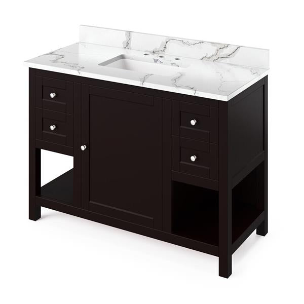 Jeffrey Alexander - 48 Inch Astoria Vanity with Vanity Top and undermount rectangle bowl