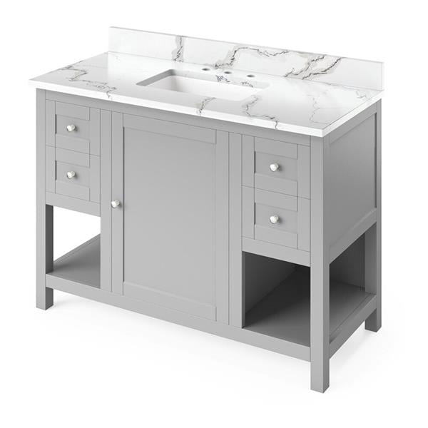 Jeffrey Alexander - 48 Inch Astoria Vanity with Vanity Top and undermount rectangle bowl