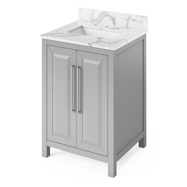 Jeffrey Alexander - 24 Inch Cade Vanity with Vanity Top and undermount rectangle bowl