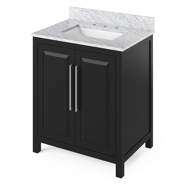 Jeffrey Alexander - 30 Inch Cade Vanity with Vanity Top and undermount rectangle bowl