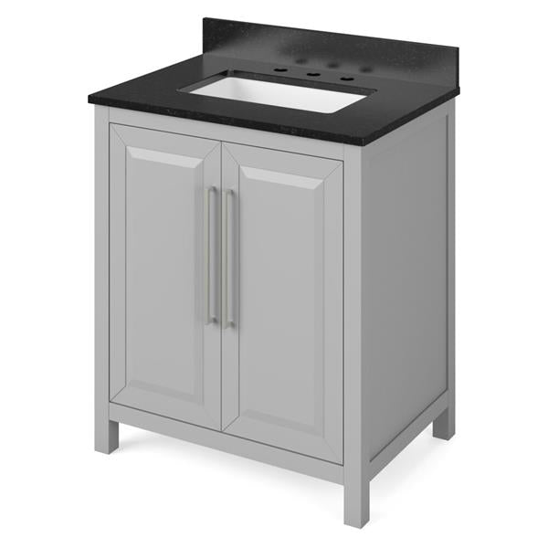 Jeffrey Alexander - 30 Inch Cade Vanity with Vanity Top and undermount rectangle bowl
