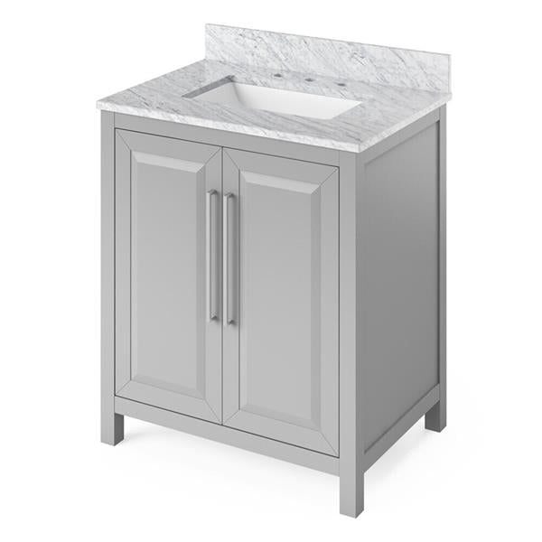 Jeffrey Alexander - 30 Inch Cade Vanity with Vanity Top and undermount rectangle bowl