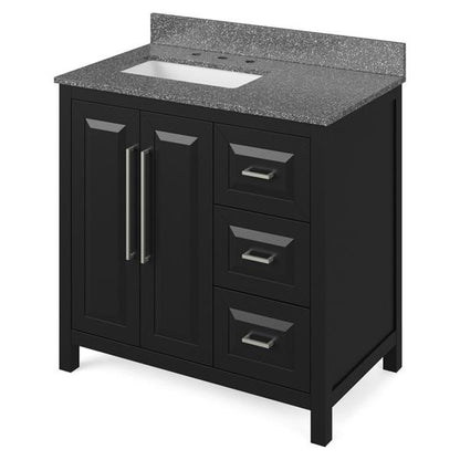 Jeffrey Alexander - 36 Inch Cade Vanity, left offset with Vanity Top and undermount rectangle bowl