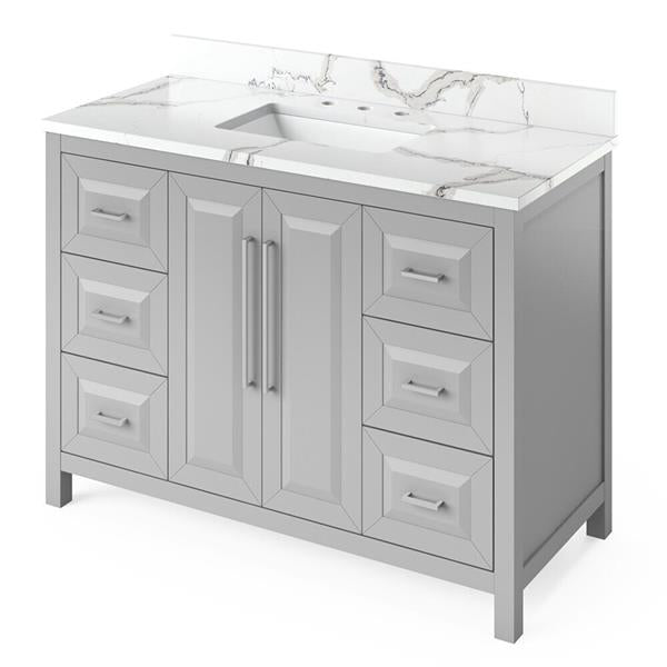 Jeffrey Alexander - 48 Inch Cade Vanity with Vanity Top and undermount rectangle bowl
