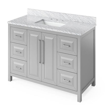 Jeffrey Alexander - 48 Inch Cade Vanity with Vanity Top and undermount rectangle bowl