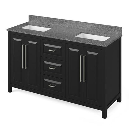 Jeffrey Alexander - 60 Inch Cade Vanity with Vanity Top and two undermount rectangle bowls