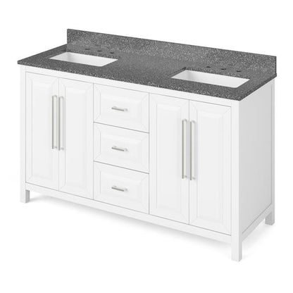 Jeffrey Alexander - 60 Inch Cade Vanity with Vanity Top and two undermount rectangle bowls