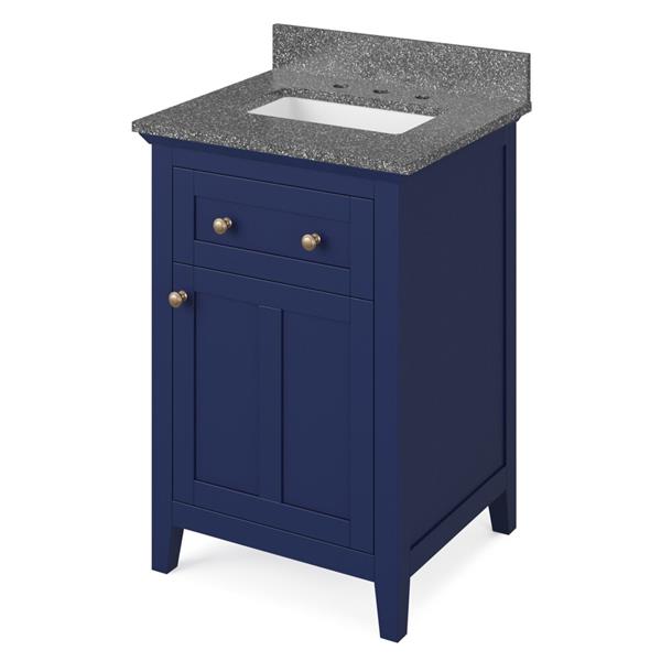 Jeffrey Alexander - 24 Inch Chatham Vanity with Vanity Top and undermount rectangle bowl
