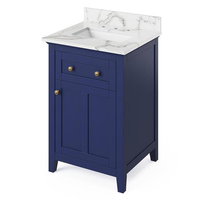 Jeffrey Alexander - 24 Inch Chatham Vanity with Vanity Top and undermount rectangle bowl