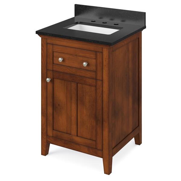 Jeffrey Alexander - 24 Inch Chatham Vanity with Vanity Top and undermount rectangle bowl