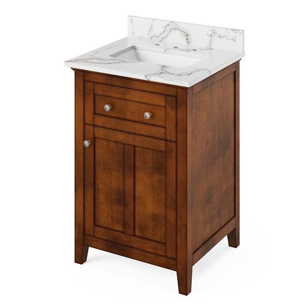 Jeffrey Alexander - 24 Inch Chatham Vanity with Vanity Top and undermount rectangle bowl
