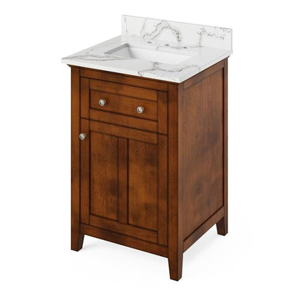 Jeffrey Alexander - 24 Inch Chatham Vanity with Vanity Top and undermount rectangle bowl