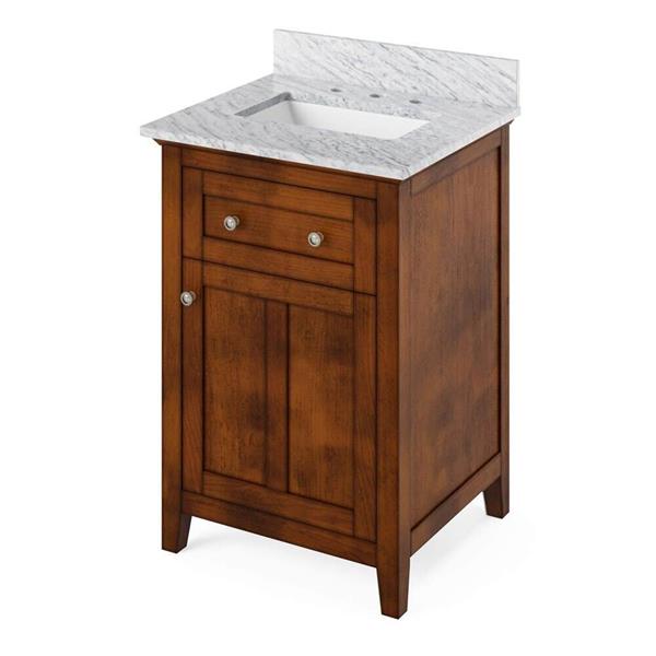 Jeffrey Alexander - 24 Inch Chatham Vanity with Vanity Top and undermount rectangle bowl