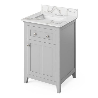 Jeffrey Alexander - 24 Inch Chatham Vanity with Vanity Top and undermount rectangle bowl