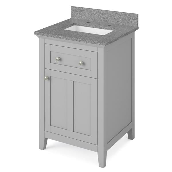 Jeffrey Alexander - 24 Inch Chatham Vanity with Vanity Top and undermount rectangle bowl