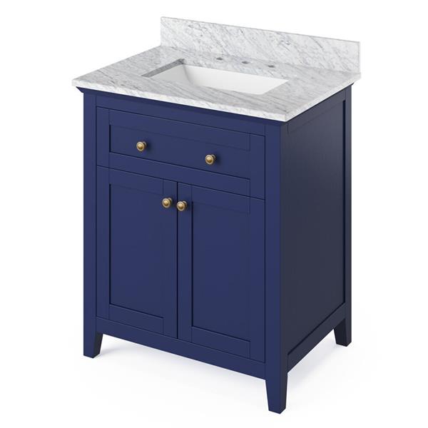 Jeffrey Alexander - 30 Inch Chatham Vanity with Vanity Top and undermount rectangle bowl