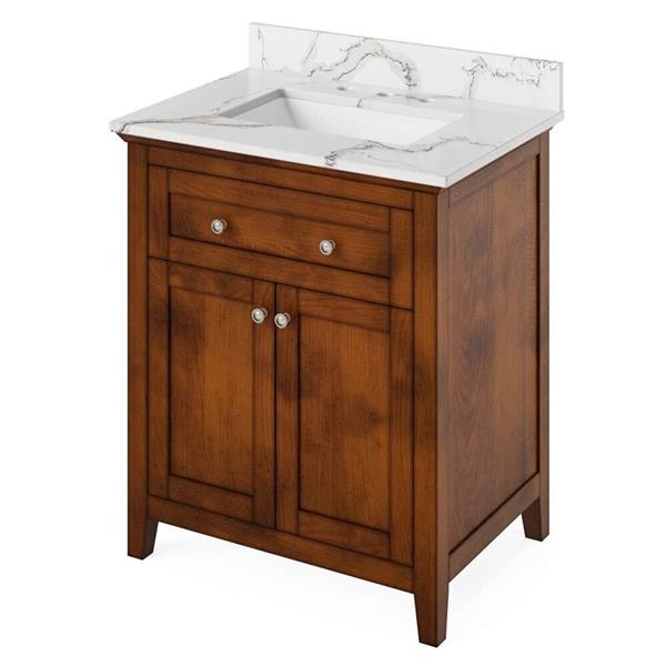 Jeffrey Alexander - 30 Inch Chatham Vanity with Vanity Top and undermount rectangle bowl