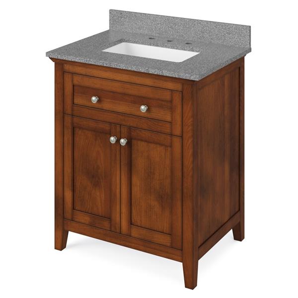 Jeffrey Alexander - 30 Inch Chatham Vanity with Vanity Top and undermount rectangle bowl