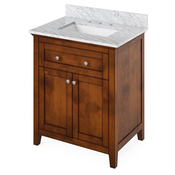 Jeffrey Alexander - 30 Inch Chatham Vanity with Vanity Top and undermount rectangle bowl