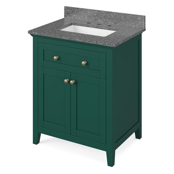 Jeffrey Alexander - 30 Inch Chatham Vanity with Vanity Top and undermount rectangle bowl
