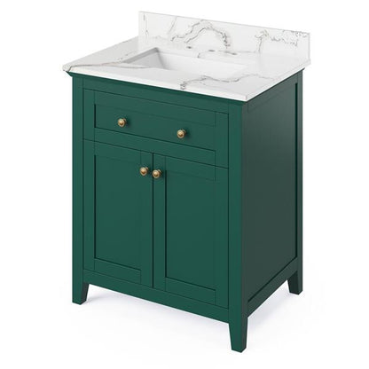 Jeffrey Alexander - 30 Inch Chatham Vanity with Vanity Top and undermount rectangle bowl