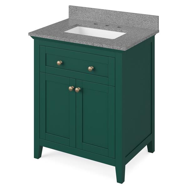 Jeffrey Alexander - 30 Inch Chatham Vanity with Vanity Top and undermount rectangle bowl
