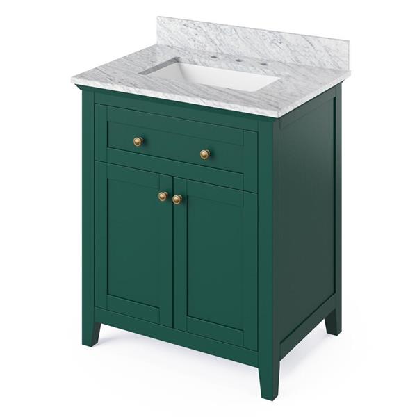 Jeffrey Alexander - 30 Inch Chatham Vanity with Vanity Top and undermount rectangle bowl