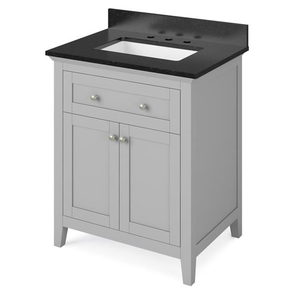 Jeffrey Alexander - 30 Inch Chatham Vanity with Vanity Top and undermount rectangle bowl