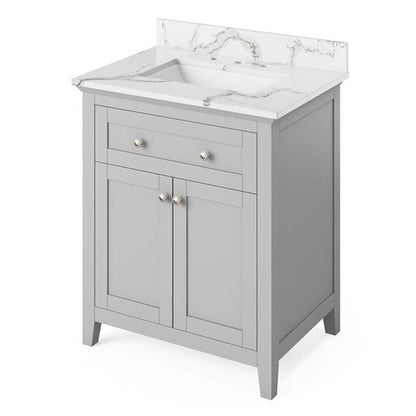 Jeffrey Alexander - 30 Inch Chatham Vanity with Vanity Top and undermount rectangle bowl