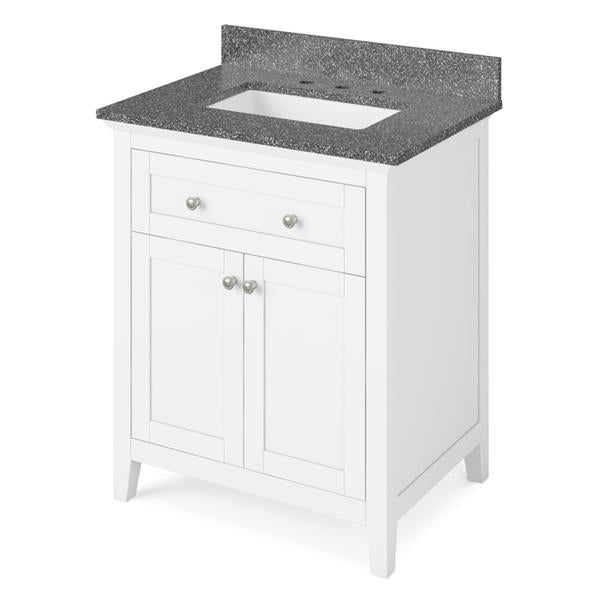 Jeffrey Alexander - 30 Inch Chatham Vanity with Vanity Top and undermount rectangle bowl