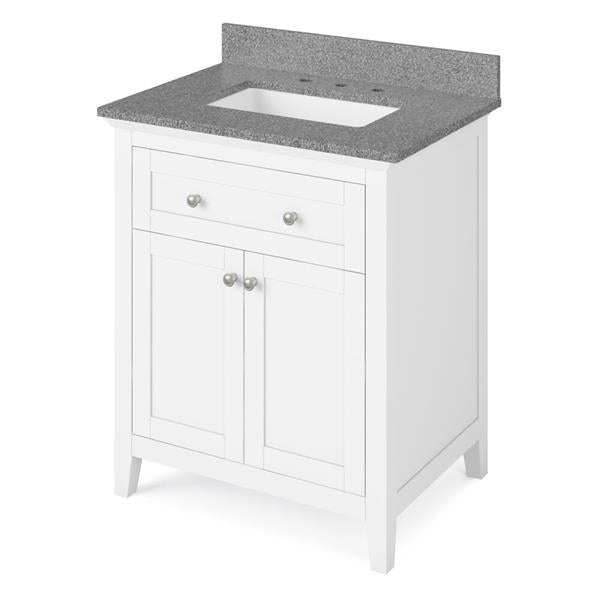 Jeffrey Alexander - 30 Inch Chatham Vanity with Vanity Top and undermount rectangle bowl