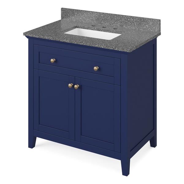 Jeffrey Alexander - 36 Inch Chatham Vanity with Vanity Top and undermount rectangle bowl