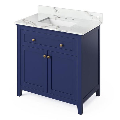 Jeffrey Alexander - 36 Inch Chatham Vanity with Vanity Top and undermount rectangle bowl