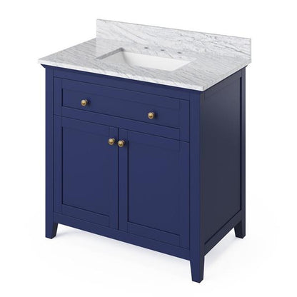 Jeffrey Alexander - 36 Inch Chatham Vanity with Vanity Top and undermount rectangle bowl