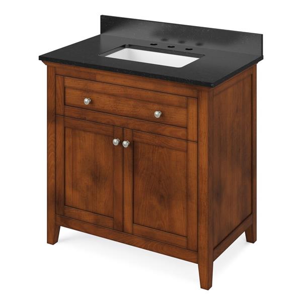 Jeffrey Alexander - 36 Inch Chatham Vanity with Vanity Top and undermount rectangle bowl
