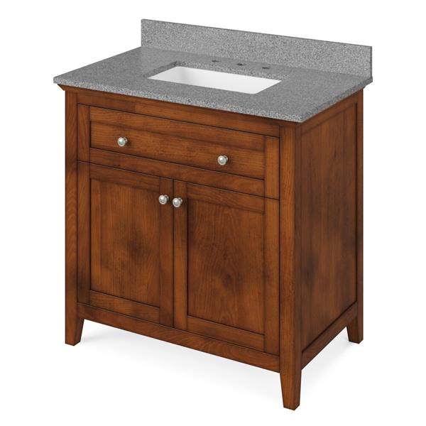 Jeffrey Alexander - 36 Inch Chatham Vanity with Vanity Top and undermount rectangle bowl