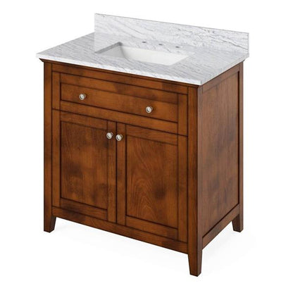Jeffrey Alexander - 36 Inch Chatham Vanity with Vanity Top and undermount rectangle bowl
