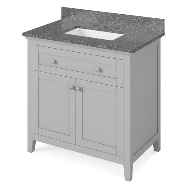 Jeffrey Alexander - 36 Inch Chatham Vanity with Vanity Top and undermount rectangle bowl
