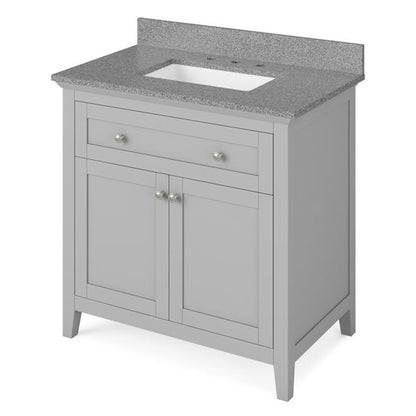Jeffrey Alexander - 36 Inch Chatham Vanity with Vanity Top and undermount rectangle bowl
