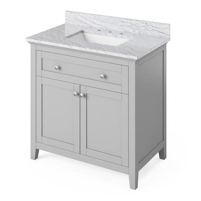 Jeffrey Alexander - 36 Inch Chatham Vanity with Vanity Top and undermount rectangle bowl