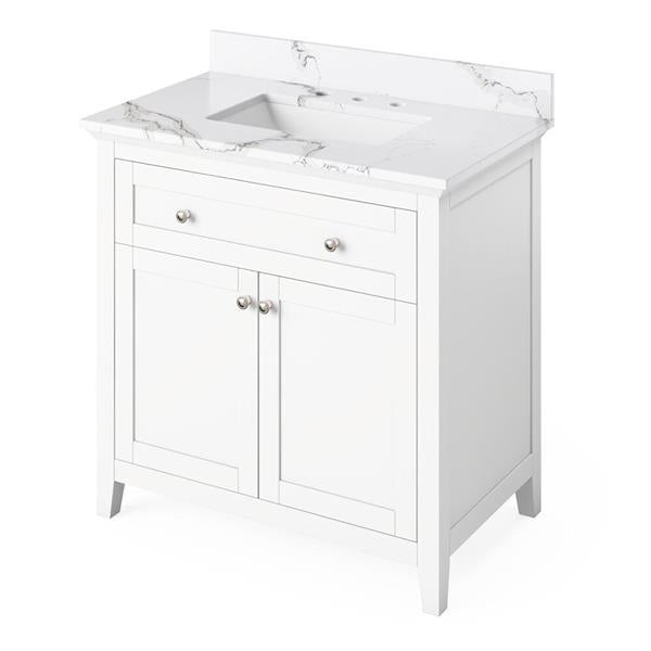 Jeffrey Alexander - 36 Inch Chatham Vanity with Vanity Top and undermount rectangle bowl