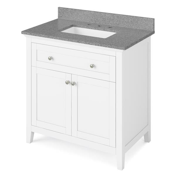 Jeffrey Alexander - 36 Inch Chatham Vanity with Vanity Top and undermount rectangle bowl