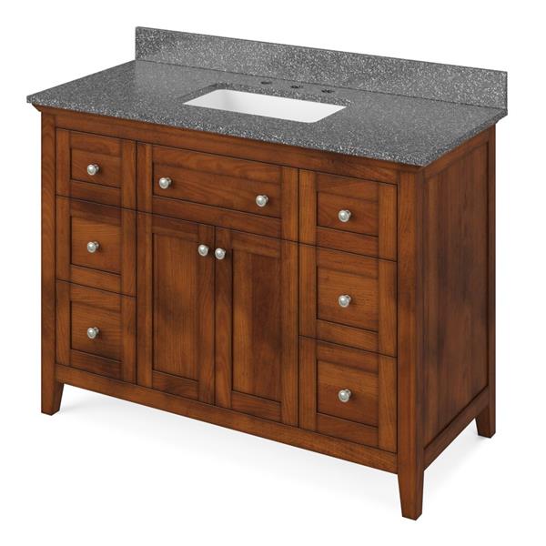 Jeffrey Alexander - 48 Inch Chatham Vanity with Vanity Top and undermount rectangle bowl