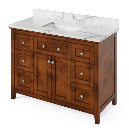 Jeffrey Alexander - 48 Inch Chatham Vanity with Vanity Top and undermount rectangle bowl
