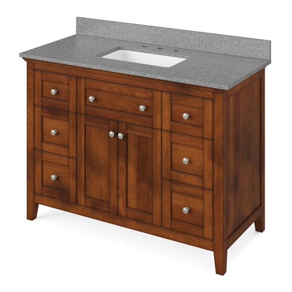 Jeffrey Alexander - 48 Inch Chatham Vanity with Vanity Top and undermount rectangle bowl