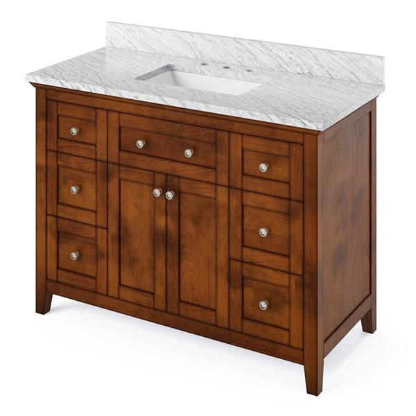 Jeffrey Alexander - 48 Inch Chatham Vanity with Vanity Top and undermount rectangle bowl