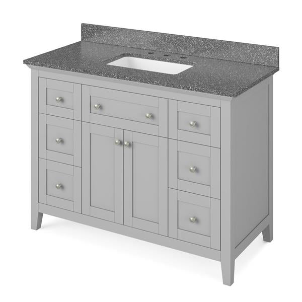 Jeffrey Alexander - 48 Inch Chatham Vanity with Vanity Top and undermount rectangle bowl