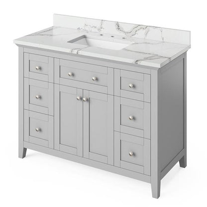 Jeffrey Alexander - 48 Inch Chatham Vanity with Vanity Top and undermount rectangle bowl