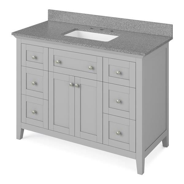 Jeffrey Alexander - 48 Inch Chatham Vanity with Vanity Top and undermount rectangle bowl
