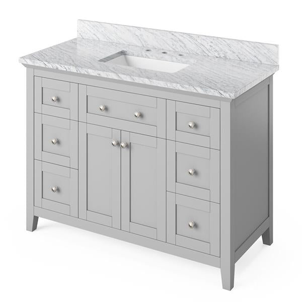 Jeffrey Alexander - 48 Inch Chatham Vanity with Vanity Top and undermount rectangle bowl